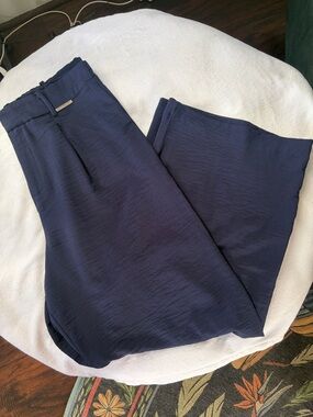 Adrienne Vittadini Deep Navy Wide-Leg Trousers